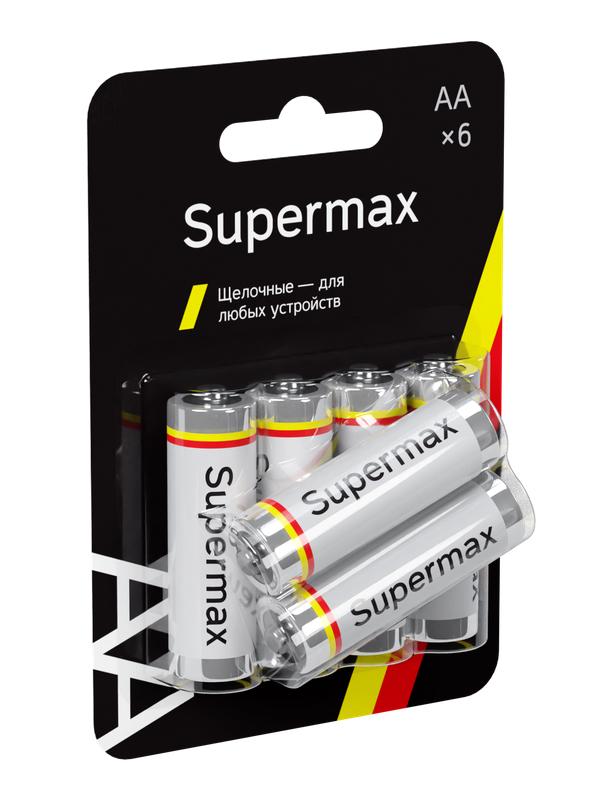 элемент питания алкалиновый aa/lr6 6хbl (блист.6шт) supermax suplr6bl6 от BTSprom.by