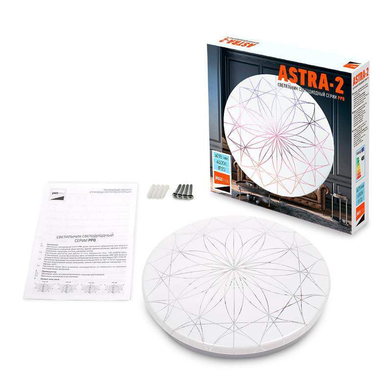 светильник светодиодный декоративный ppb astra-2 12вт 6500к ip20 d215х50 настенно-потолочный jazzway 5031005 от BTSprom.by