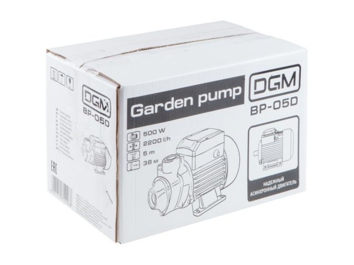  Насос садовый DGM BP-05D, 500 Вт, 2200 л/ч (500 Вт, 2200 л/ч, до 38 м) BP-05D фото в каталоге от BTSprom.by