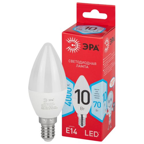 Лампа светодиодная RED LINE LED B35-10W-840-E14 R 10Вт B35 свеча 4000К нейтр. бел. E14 Эра Б0049642 фото в каталоге от BTSprom.by