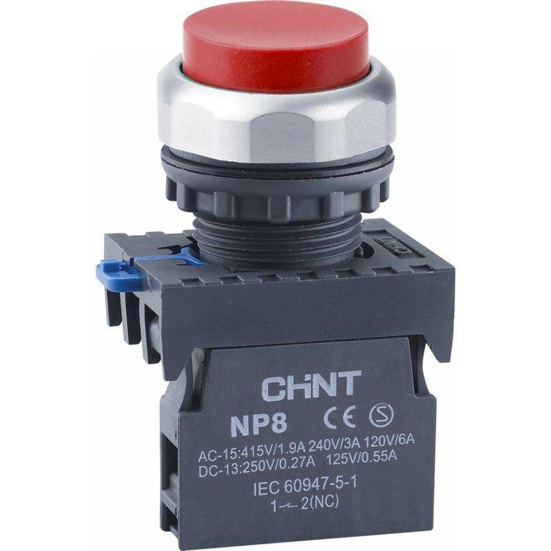 кнопка управления выступающая np8-20gnd/4 подсвет. самовозв. ac110в-220в(led) 2но ip65 (r) красн. chint 667612 от BTSprom.by