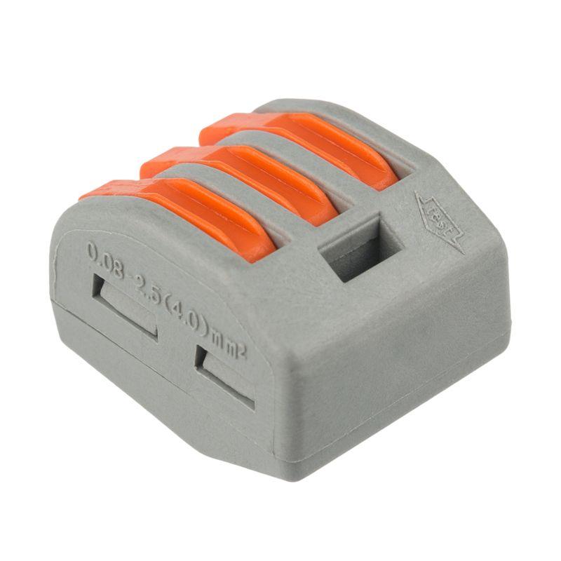  Клемма строительно-монтажная СМК 222-413 3-проводная 0.08-2.5/4кв.мм сер. (уп.50шт) Rexant 07-5253-4 фото в каталоге от BTSprom.by