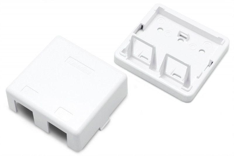 корпус настенной розетки для установки 2-х вставок типа keystone jack sbb3-2-wh бел. hyperline 441129 от BTSprom.by
