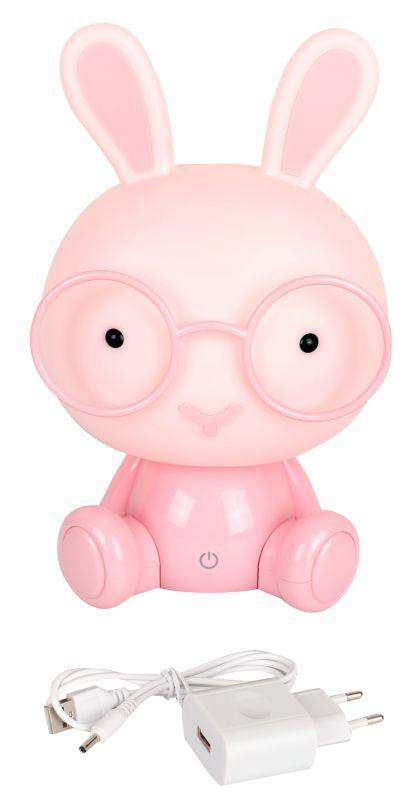 Светильник настольный KD-892 C14 LED 3Вт диммир. кабель USB+ адаптор 220В/5В заяц в очках роз. Camelion 13894 фото в каталоге от BTSprom.by  Светильник настольный KD-892 C14 LED 3Вт диммир. кабель USB+ адаптор 220В/5В заяц в очках роз. Camelion 13894 фото в каталоге от BTSprom.by