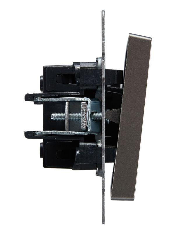  Выключатель проходной 1-кл. СП BRITE ВС10-1-6-БрС 10А механизм сталь IEK BR-V12-0-10-K46 фото в каталоге от BTSprom.by