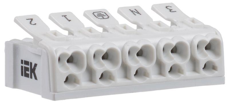 клемма пружинная соединительная ксп5-3l+n+pe iek ukz-b06-5p-f0-e0-10 от BTSprom.by