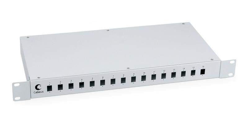 кросс бокс оптический 19дюйм на 16 sc (lcduplex) со сплайс-кассетой и кдзс (без пигтейлов и проходных адаптеров) fo-19-16sc cabeus 7035c от BTSprom.by