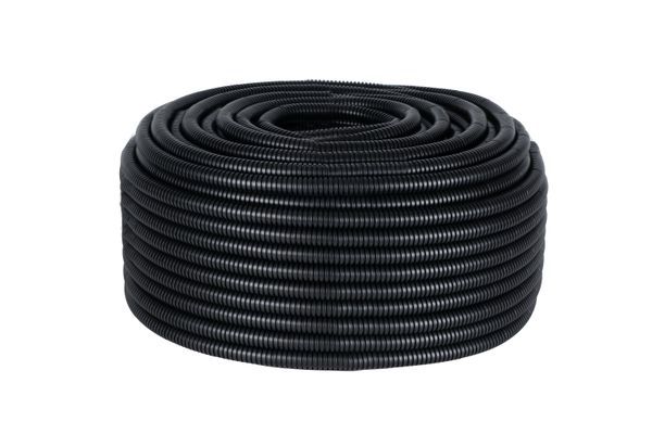 труба гофрированная пвх d25мм с протяжкой черн. (уп.50м) plast ekf tg-z-25-50-black от BTSprom.by