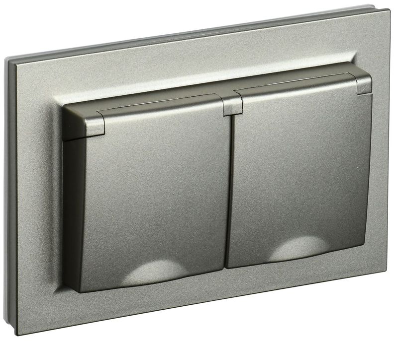 розетка 2-м сп brite рсбш12-3-44-брш 16а в сборе ip44 с крышкой шампань iek br-r26-16-44-k37-f от BTSprom.by