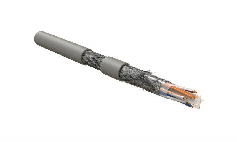 кабель sf/utp кат.6 4х2х24 awg (7х0.20мм) многопров. жилы patch pu isfutp4-c6-p24/7-pu-gy для сетей industrial ethernet сер. (уп.500м) hyperline 444048 от BTSprom.by