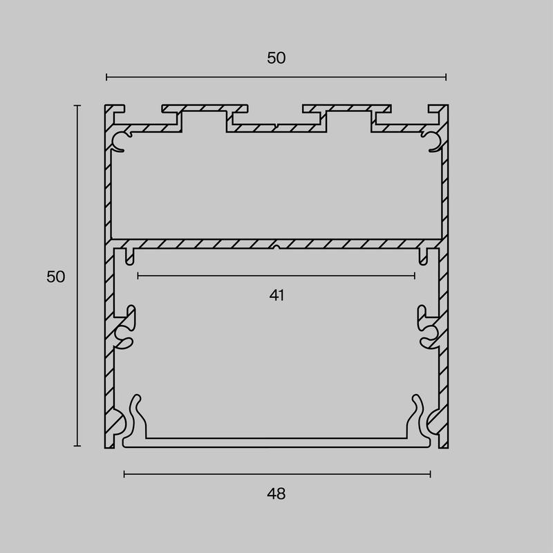  Профиль накладной/подвесной 50х50 алюм. Maytoni ALM-5050-S-2M фото в каталоге от BTSprom.by