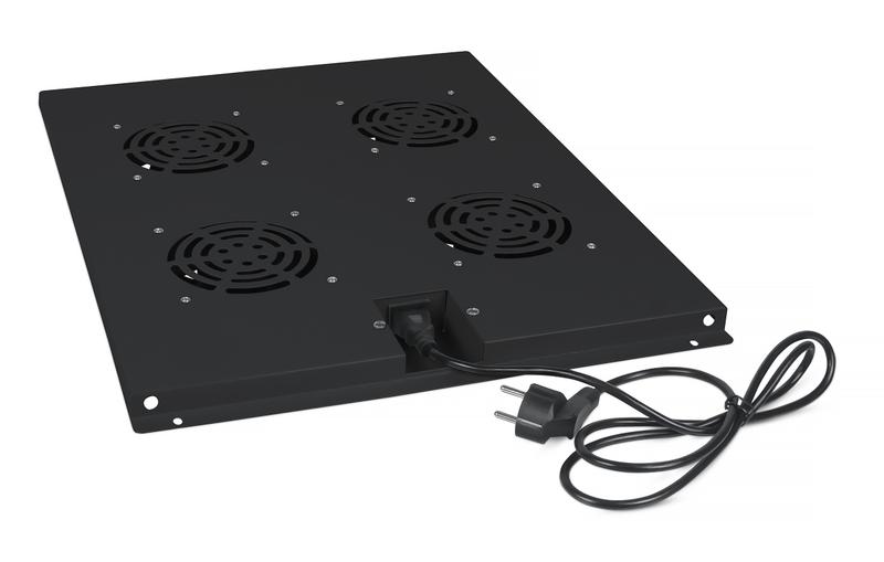 модуль вентиляторный tray-80-bk с 4-я вентиляторами для установки в напольные шкафы sh-05c nd-05c глубиной 800мм (ral 9004) черн. cabeus 8613c от BTSprom.by
