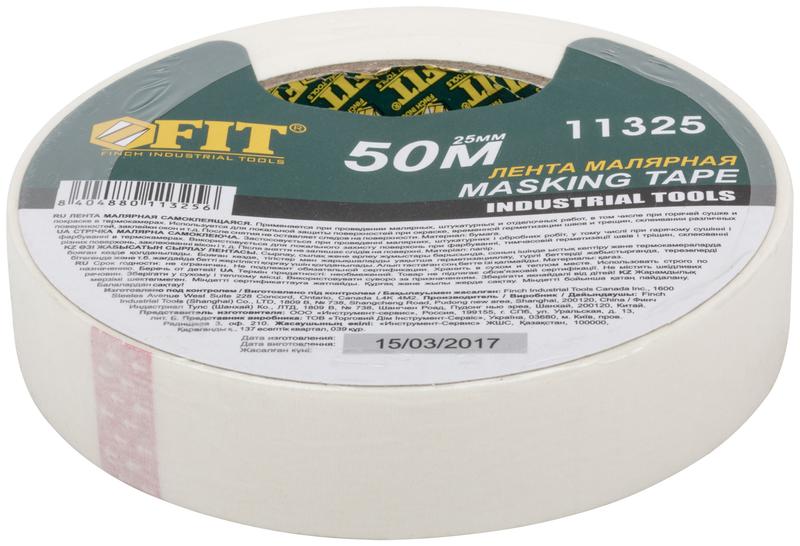  Лента малярная креппированная клейкая 25ммх50м FIT 11325 фото в каталоге от BTSprom.by