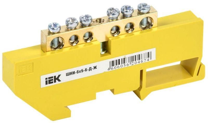 шина pe "земля" на din-изоляторе шни-6х9-6-д-ж iek ynn10-69-6d-k05 от BTSprom.by
