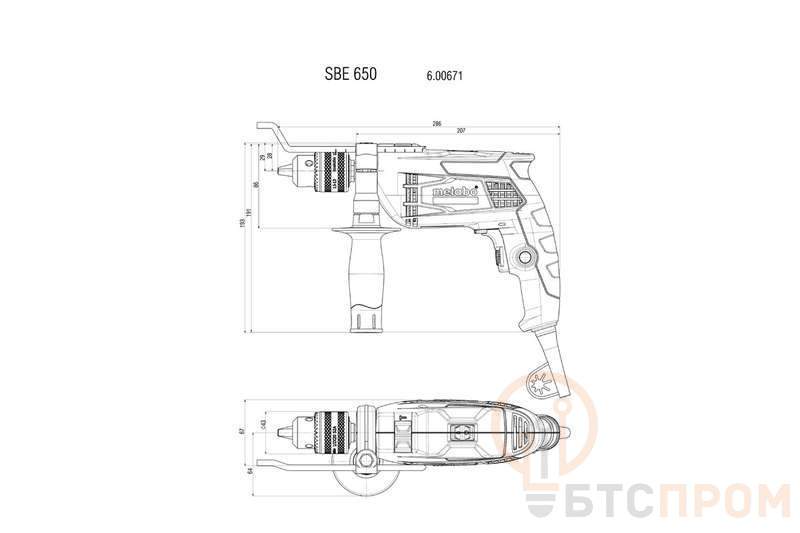  Дрель ударная SBE 650 650Вт БЗП картон Metabo 600742850 фото в каталоге от BTSprom.by