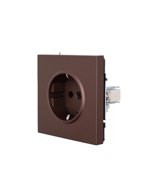  Розетка 1-мест. с/з ПБТ СП ZIMA IP20 16А безвинт. зажим шоколад LEZARD 704-7388-122BQC фото в каталоге от BTSprom.by
