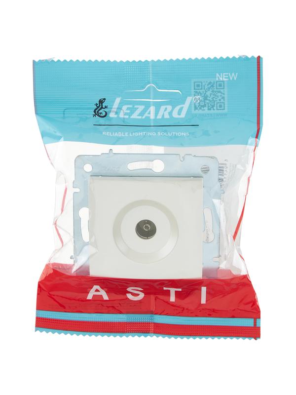  Розетка телевизионная оконечная TV СП ASTI IP20 механизм жемчуж./бел. перламутр. LEZARD 7081-3088-130 фото в каталоге от BTSprom.by