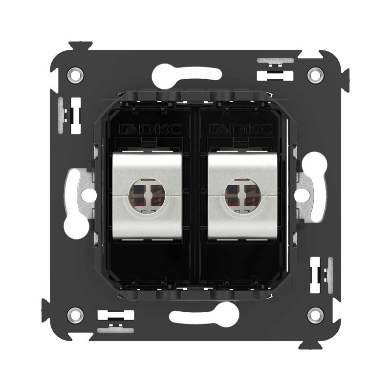  Розетка компьютерная 2-м СП Avanti "Черный квадрат" RJ45 кат.6A без шторок экранир. механизм DKC 4402774 фото в каталоге от BTSprom.by