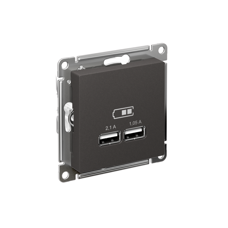 розетка usb atlasdesign тип a+a 5в/2.1а 2х5в/1.05а механизм базальт se atn001433 от BTSprom.by
