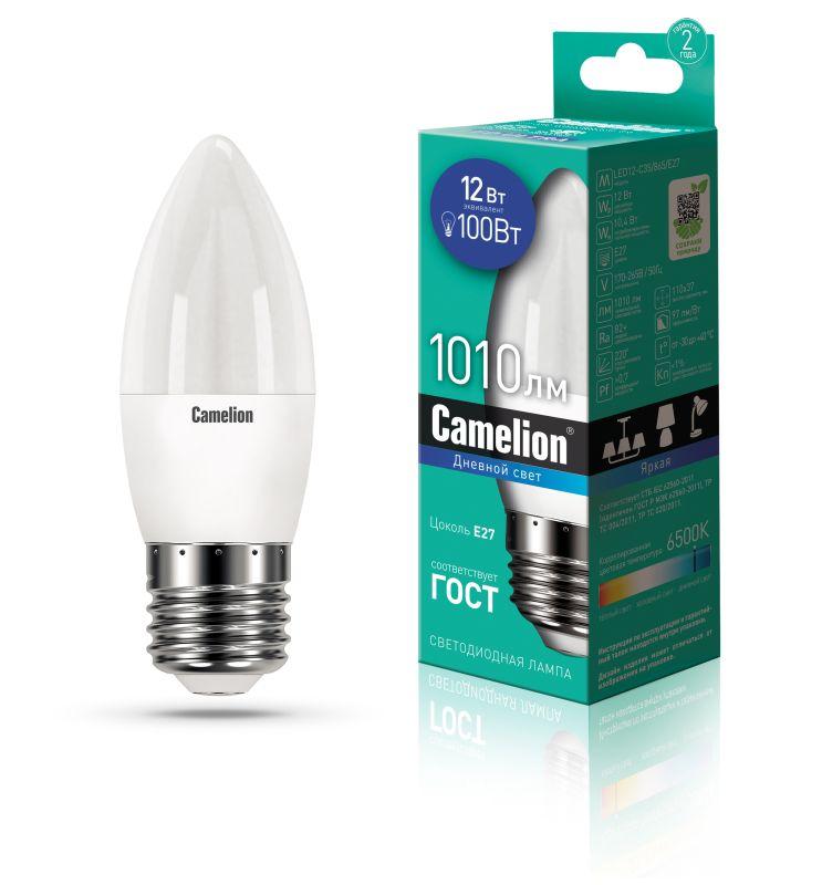 лампа светодиодная led12-c35/865/e27 12вт 220в camelion 13692 от BTSprom.by