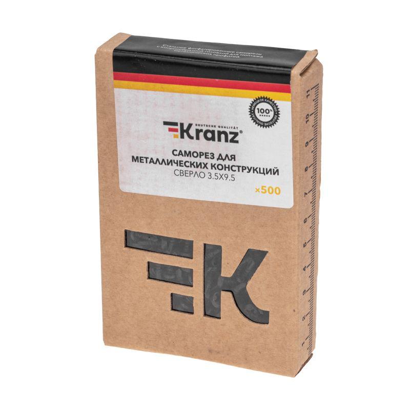  Саморез для металлических конструкций сверло 3.5х9.5 (уп.500шт) Kranz KR-01-3351-001 фото в каталоге от BTSprom.by
