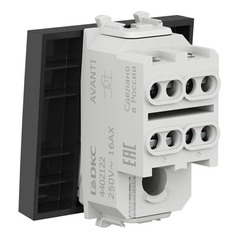  Инвертор модульный 1-кл. 2п 2мод. Avanti "Черный квадрат" 16А IP20 черн. DKC 4402122 фото в каталоге от BTSprom.by