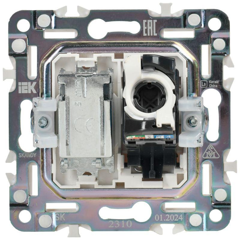  Розетка двойная TV+RJ45 кат.5E SKANDY SK-A14Bl черн. IEK SK-AK20-1-K02 фото в каталоге от BTSprom.by