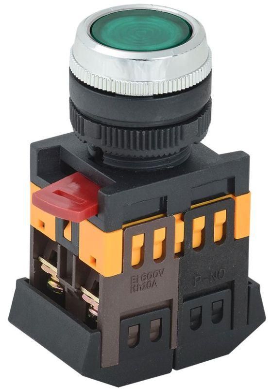 кнопка ablfs-22 d22мм 1з+1р 240в неон зел. iek bbt30-ablfs-k06 от BTSprom.by