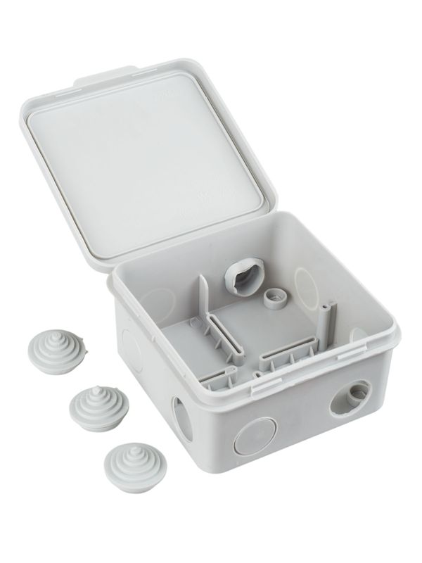  Коробка распаячная ОП 100х100х50 IP54 КМ41256 откид. крышка 8 вводов (7035) IEK UKO31-100-100-050-K03-54 фото в каталоге от BTSprom.by