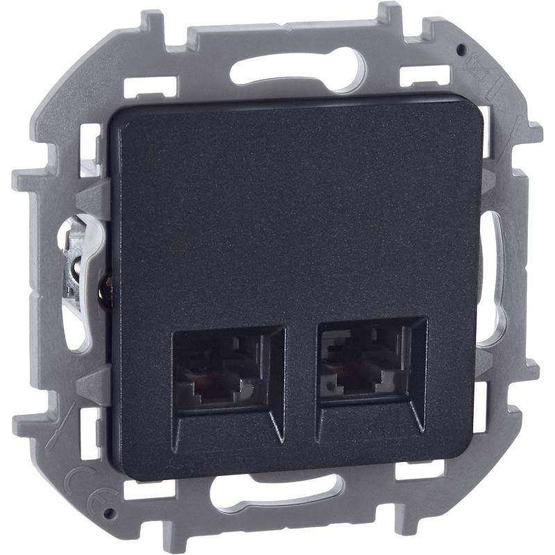 розетка компьютерная 2-м inspiria rj45 кат.6 utp механизм антрацит iek 673843 от BTSprom.by