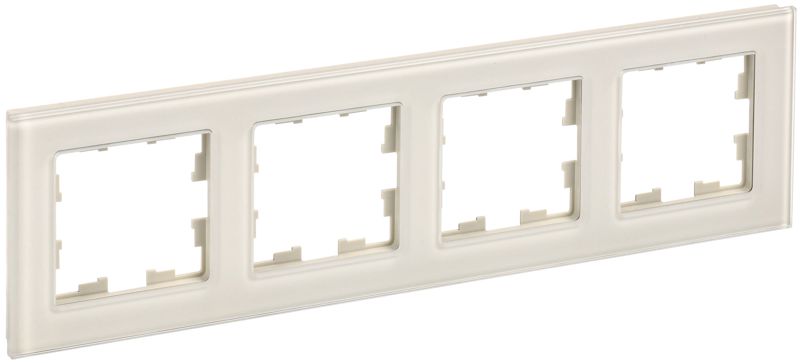 рамка 4-м brite ру-4-2-брва стекло ванильн. iek br-m42-g-k10 от BTSprom.by