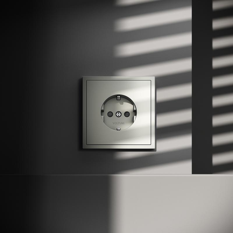  Розетка 1-м СП S70 16А с заземл. защ. шторки механизм сталь Voltum VLS040205 фото в каталоге от BTSprom.by