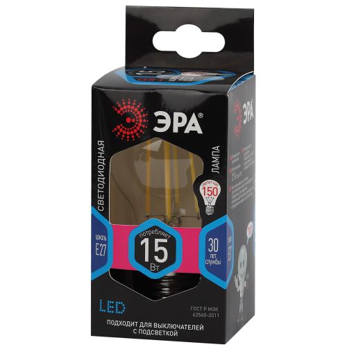 Лампа светодиодная филаментная F-LED-15W-840-E27 15Вт A60 грушевидная 4000К нейтр. бел. E27 Эра Б0046983 фото в каталоге от BTSprom.by