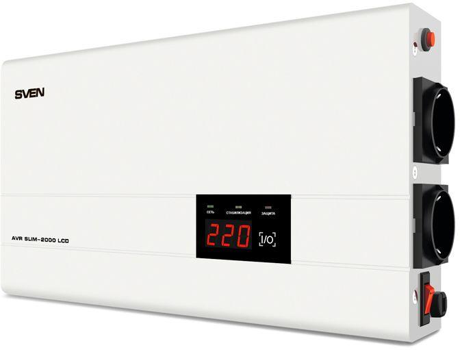 стабилизатор avr slim-2000 lcd релейный 1200вт 2000в.а 140-260в функция "пауза" 1 евророзетка 2.9кг sven 1000423527 от BTSprom.by