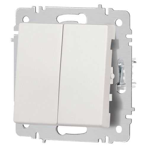  Переключатель 2-кл. СП Accent 6-107-06 10А IP20 250В AL/CU перламутр. Intro Б0063566 фото в каталоге от BTSprom.by