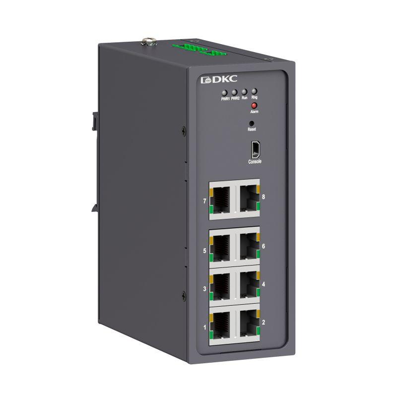 коммутатор промышленный управляемый 8х10/100base-t(x) портов rj45 консольный порт mini usb 24-48в dc (18-72в dc) с резервированием dkc n2000-8t-p1 от BTSprom.by