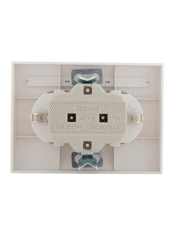  Розетка 2-м СП Deriy 16А IP20 с заземл. керамика бел./бел. LEZARD 702-0202-127 фото в каталоге от BTSprom.by