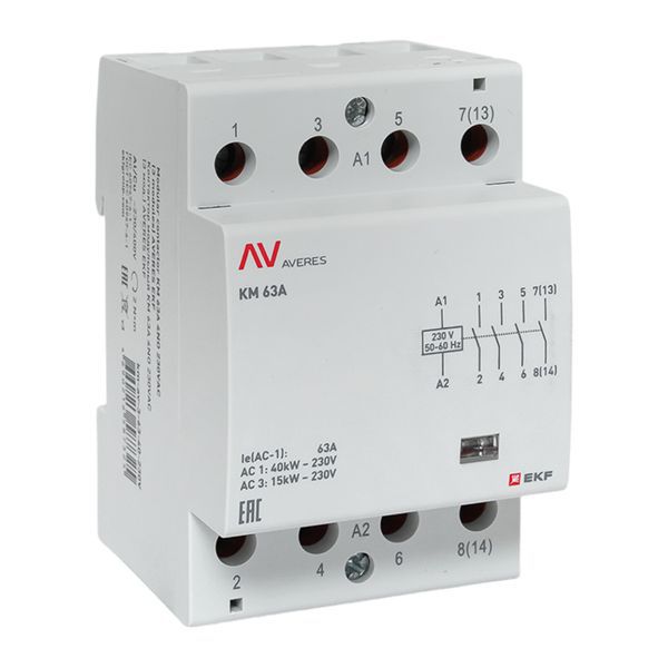 контактор модульный км 63а 4no 230в ac (3 мод.) averes ekf km-av-3-63-40-230v от BTSprom.by