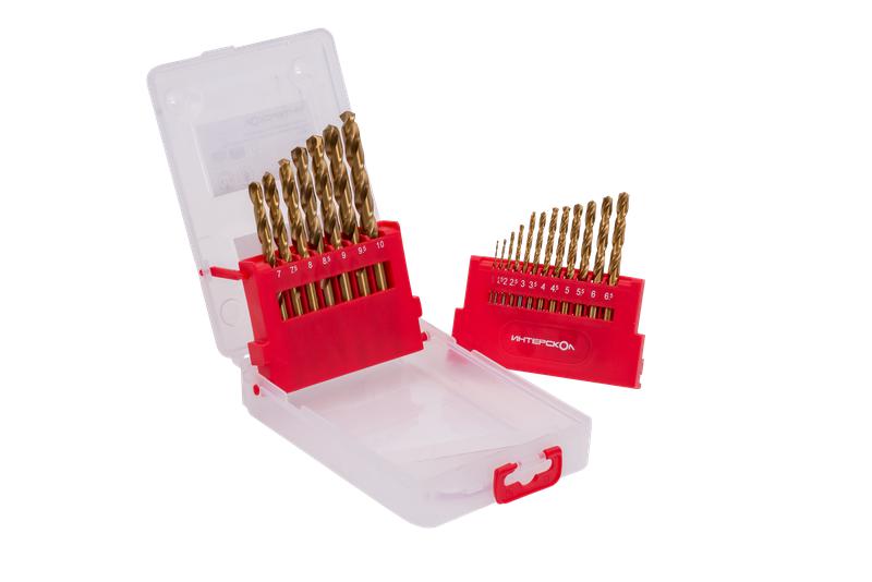  Набор сверел по металлу из быстрорежущей стали HSS-TiN (19шт) ИНТЕРСКОЛ 18301.019 фото в каталоге от BTSprom.by