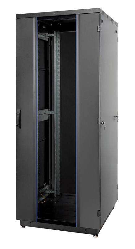 шкаф racknet s3000 42u 800х1000 передняя дверь стекло 1-ств. задняя дверь метал. 2-ств. черн. eurolan 60f-42-8a-31bl от BTSprom.by