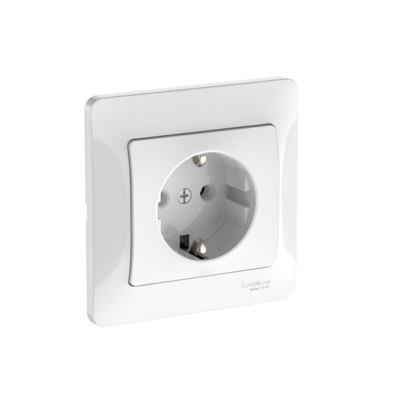 розетка glossa 16а с заземл. быстрозажим. клем. в сборе бел. se gsl000142s от BTSprom.by