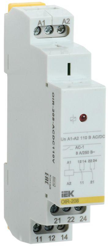 реле промежуточное oir 2 конт. (8а) 110в ac/dc iek oir-208-acdc110v от BTSprom.by