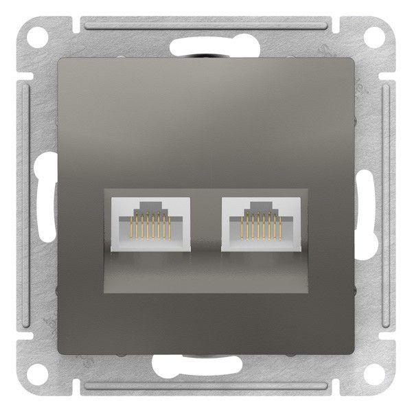 розетка компьютерная 2-м atlasdesign rj45+rj45 кат.6a механизм сталь se atn000988 от BTSprom.by