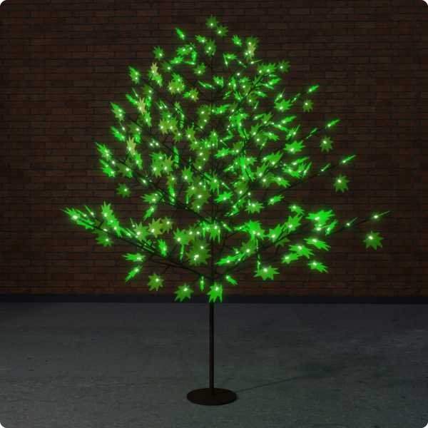светодиодное дерево "клён", высота 2,1м, диаметр кроны 1,8м, зеленые светодиоды, ip 65, понижающий трансформатор в комплекте, neon-night от BTSprom.by