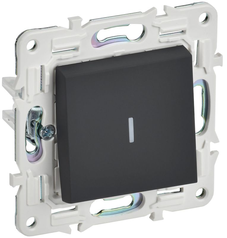 выключатель 1-кл. skandy 10а sk-v07g с индикацией графит iek sk-v10-1-10-k53 от BTSprom.by