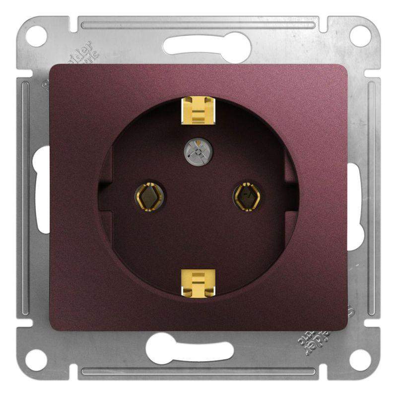 розетка 1-м сп glossa 16а ip20 250в с заземл. механизм баклажан. se gsl001143 от BTSprom.by