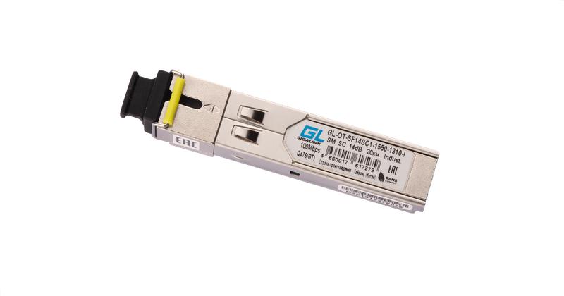модуль промышленный sfp wdm 100/155мбит/с одно волокно sm sc tx:1550/rx:1310нм 14дб до 20км -40град.c nikomax gl-ot-sf14sc1-1550-1310-i от BTSprom.by