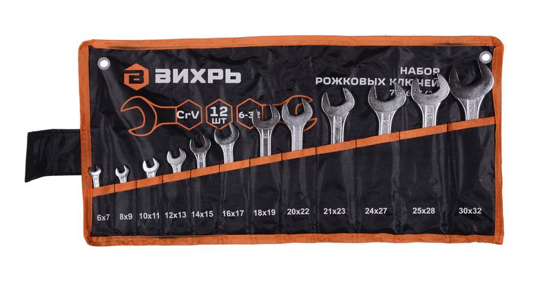 набор рожковых ключей 12шт 6-32 в чехле вихрь 73/6/5/14 от BTSprom.by