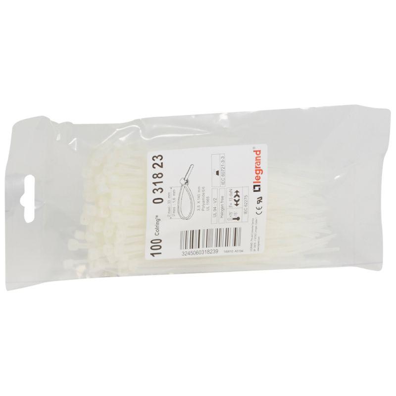 хомут кабельный colring 3.5х140 бесцвет. (уп.100шт) leg 031823 от BTSprom.by