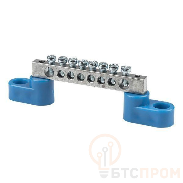 Шина нулевая N 6х9 8 отверст. цинк 2 син. угловых изолятора PROxima EKF sn1-63-08-2 фото в каталоге от BTSprom.by  Шина нулевая N 6х9 8 отверст. цинк 2 син. угловых изолятора PROxima EKF sn1-63-08-2 фото в каталоге от BTSprom.by